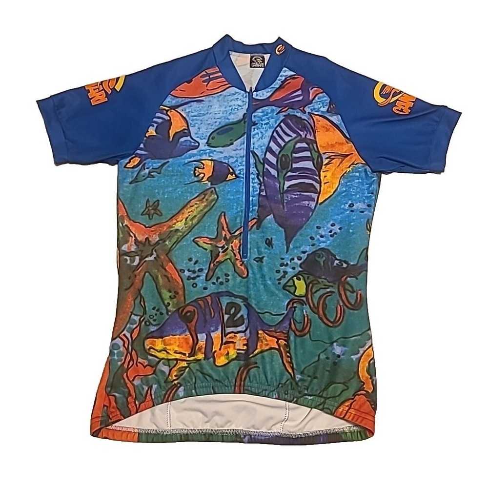 Canari Cycling Jersey Mens Size L Half Zip‎ Tropical Fish Starfish, Sea  Ocean